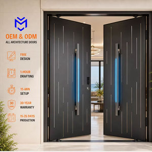 Luxury Aluminum Modern Security Front Entry Double Pivot Door