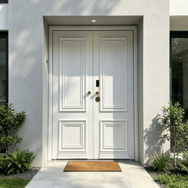Classic Raised Panel Cast Aluminum Double Entry Door