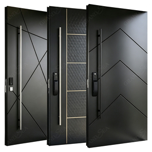 Hot-selling Modern Steel Front Door Luxurious Intelligent Aluminum Security Main Door Steel Solid Wood Pivot Door For House