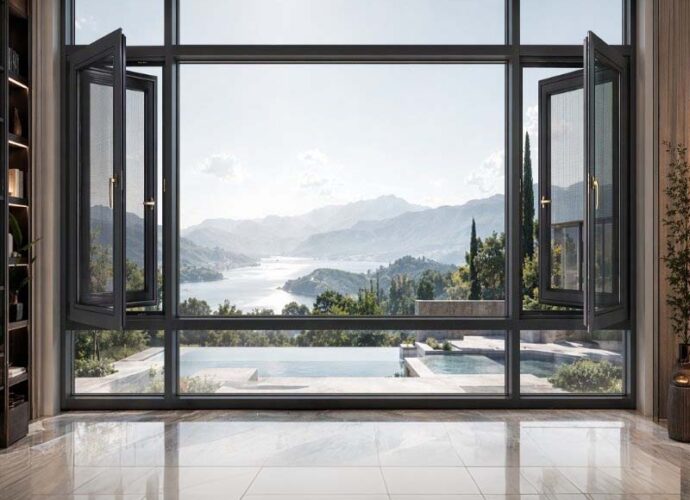 Thermal break aluminum casement window