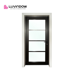 Good Quality European Design White Black Aluminum Frameless Interior Door Aluminium Glass Door Hinges Black Interior Doors