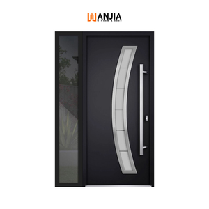 Aluminum Doors Entrance Exterior Front Door with Thermal Break Double Glazing Soundproof Factory Custom Size Fast Ship