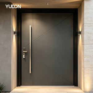 YUDON DOOR Main Entrance Pivot Door Entry Door Pivot Door with Frame Matte Gray Finish Custom Size Soundproof for Villa