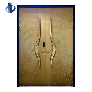 Light Luxury Minimalist Cast Aluminum Engraved Double Villa Anti Theft Front Entry Door