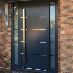 Modern Luxury Aluminum Pivot Front Entrance Door With Smart Lock Security Exterior Entry Door For Villa Hotel