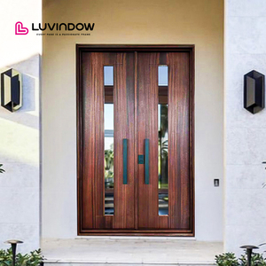 Villa Exterior Solid Wood Main Entry French Door Pivot Aluminum Door