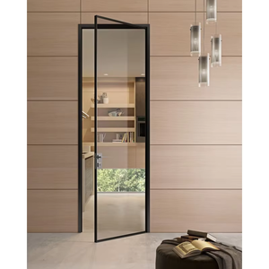 Modern French Design Narrow Frame Aluminum Glass Door