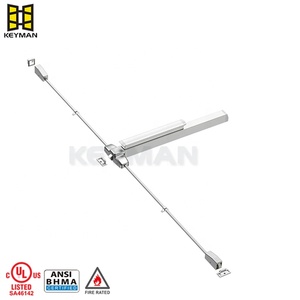 KEYMAN Commercial Emergency Door Surface Vertical Bar Lock 3 Point Locking Fire Rated Exit Device Push Bar Lock Panic Bar