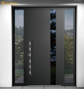Foshan Factory Direct Sale Black Aluminum Door Private Residential Apartment Front Door